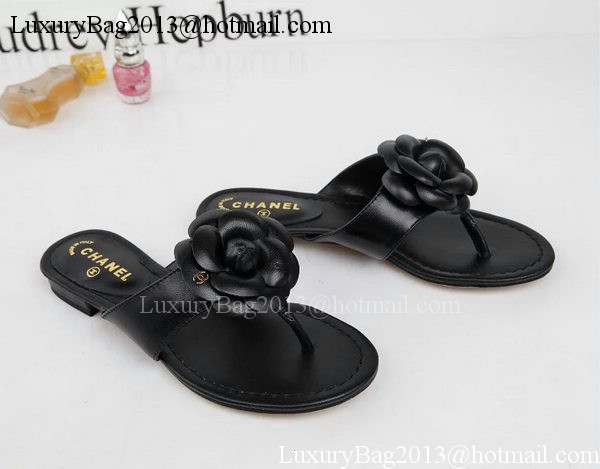 Chanel Thong Sandal Leather CH1666 Black