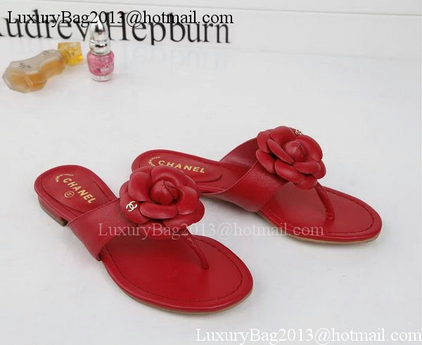 Chanel Thong Sandal Leather CH1666 Red