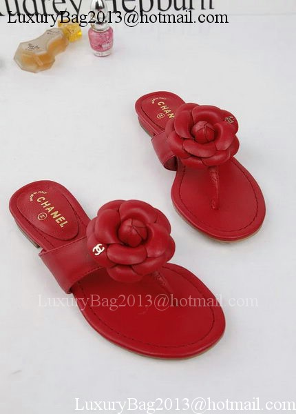 Chanel Thong Sandal Leather CH1666 Red