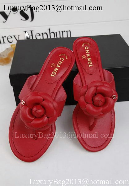 Chanel Thong Sandal Leather CH1666 Red