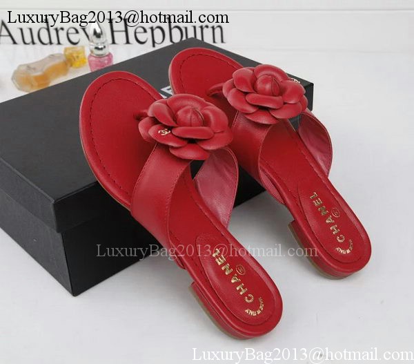 Chanel Thong Sandal Leather CH1666 Red