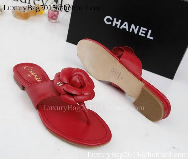 Chanel Thong Sandal Leather CH1666 Red