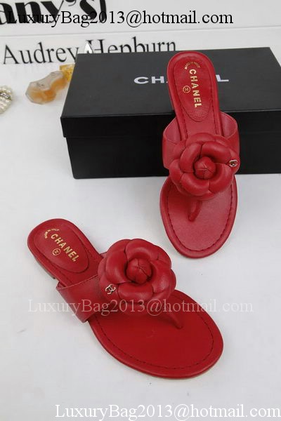 Chanel Thong Sandal Leather CH1666 Red