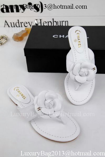 Chanel Thong Sandal Leather CH1666 White