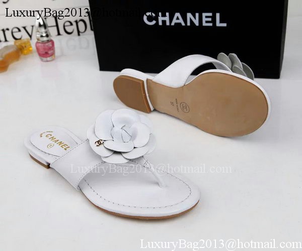 Chanel Thong Sandal Leather CH1666 White