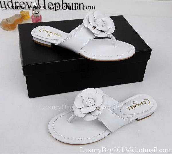 Chanel Thong Sandal Leather CH1666 White