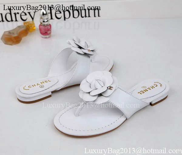 Chanel Thong Sandal Leather CH1666 White