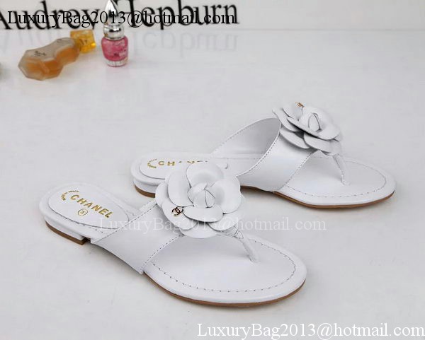 Chanel Thong Sandal Leather CH1666 White