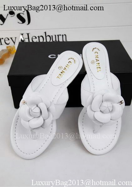 Chanel Thong Sandal Leather CH1666 White