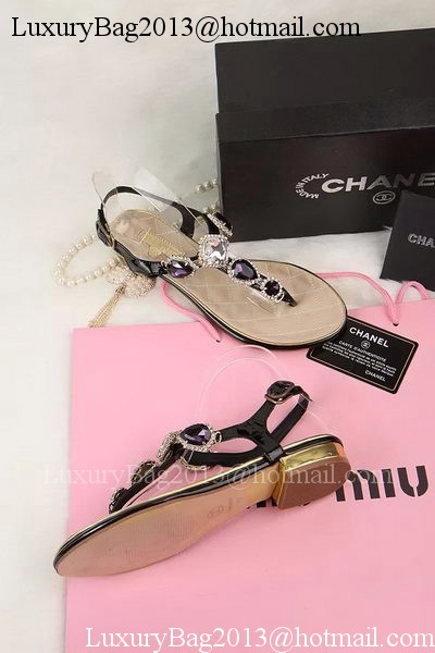 Chanel Thong Sandal Leather CH1680 Black