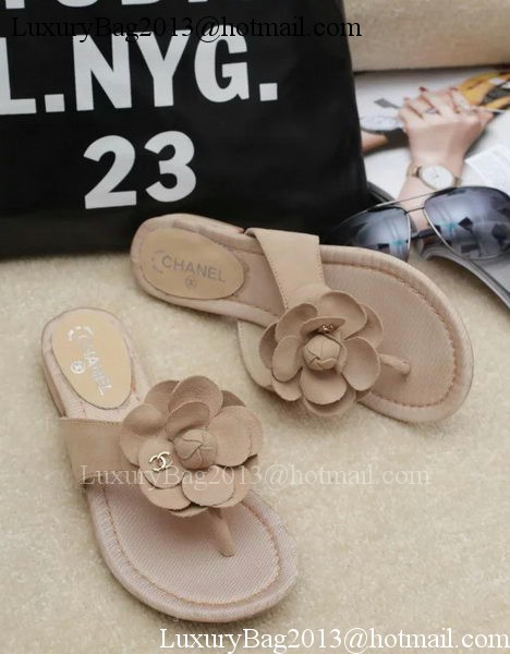 Chanel Thong Sandal Leather CH1684 APricot