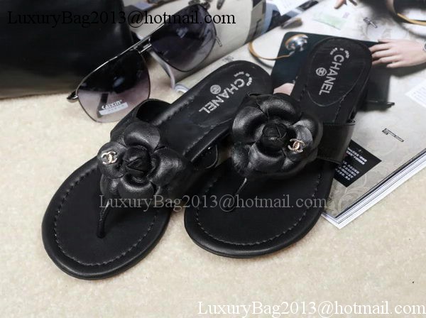 Chanel Thong Sandal Leather CH1684 Black