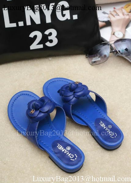 Chanel Thong Sandal Leather CH1684 Blue