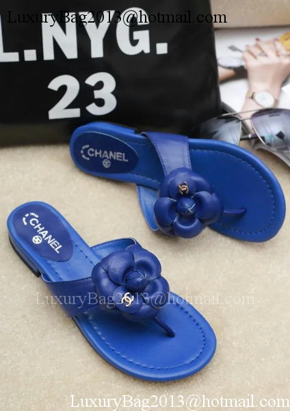 Chanel Thong Sandal Leather CH1684 Blue