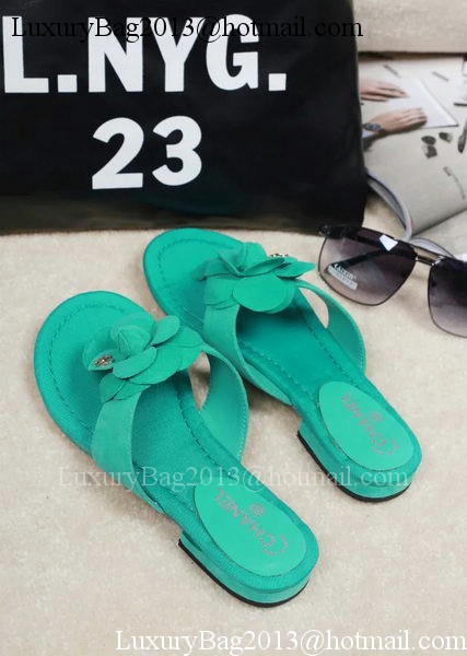 Chanel Thong Sandal Leather CH1684 Green