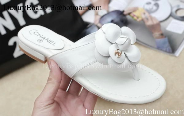 Chanel Thong Sandal Leather CH1684 White