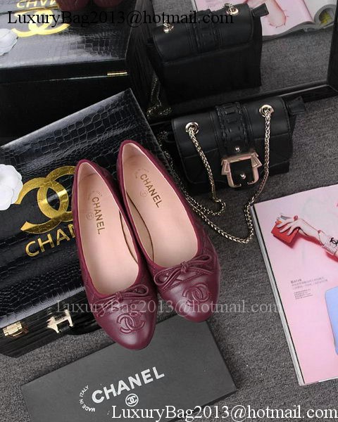 Chanel Ballerina Flat CH1705 Burgundy