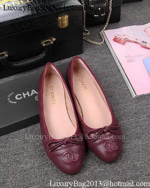 Chanel Ballerina Flat CH1705 Burgundy