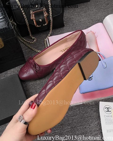 Chanel Ballerina Flat CH1705 Burgundy