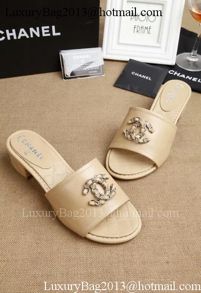 Chanel Slipper Leatehr CH1710 Apricot