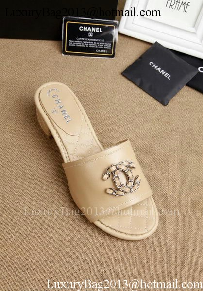 Chanel Slipper Leatehr CH1710 Apricot