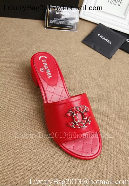 Chanel Slipper Leatehr CH1710 Red