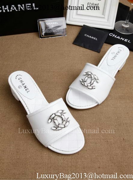 Chanel Slipper Leatehr CH1710 White