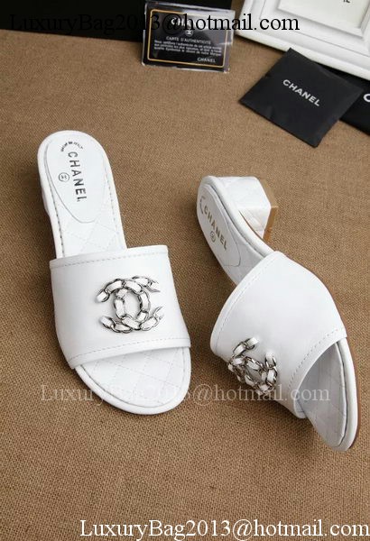 Chanel Slipper Leatehr CH1710 White