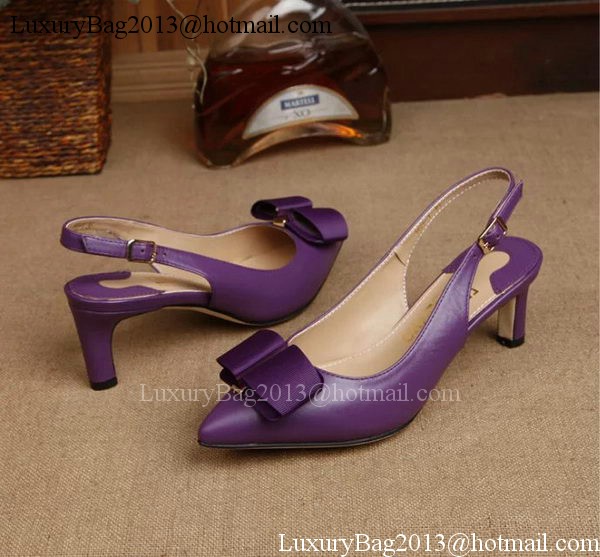 Ferragamo 50mm Pump Leather FL893 Purple