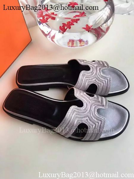 Hermes Slippers Leather HO698 Grey