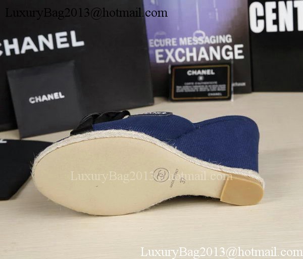 Chanel 90mm Leather Wedge CH1772 Blue