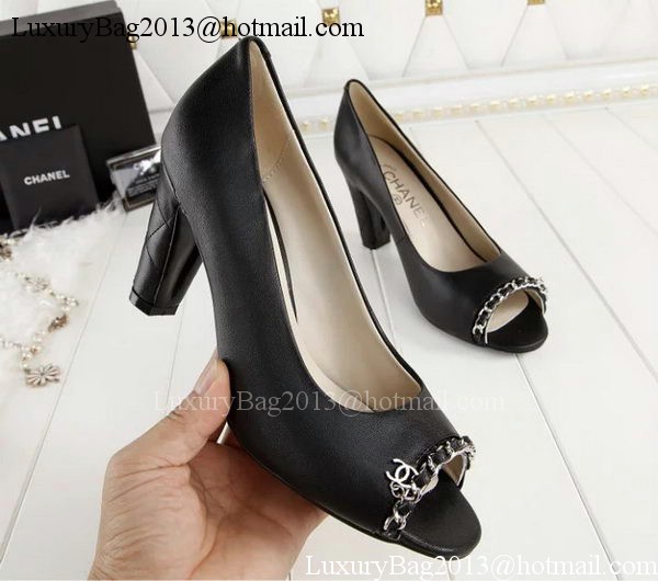 Chanel Sheepskin Leather Pump CH1778 Black