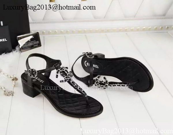 Chanel Thong Sandal CH1775 Black