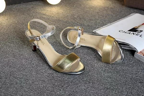 Chanel Leather 60mm Sandal CH1801 Gold