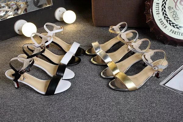 Chanel Leather 60mm Sandal CH1801 Silver