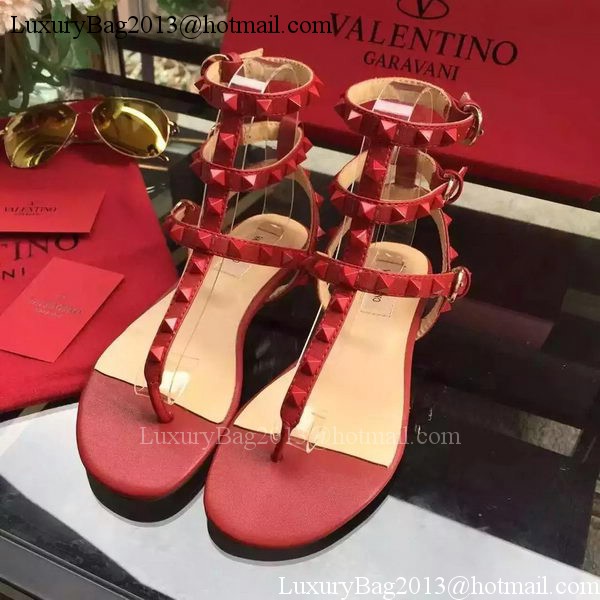 Valentino Leather Sandal VT843 Red