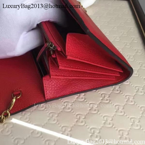 Gucci GG Marmont Leather mini Chain Bag 401232 Red