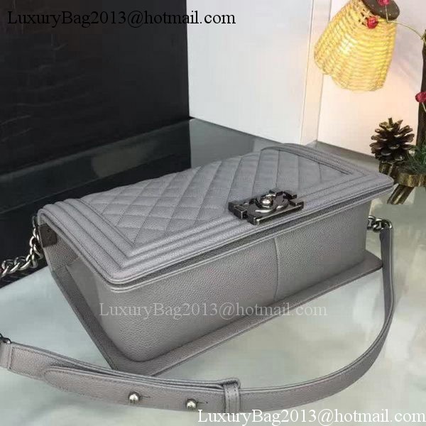 Boy Chanel Flap Bags Original Grey Cannage Pattern A67088 Silver