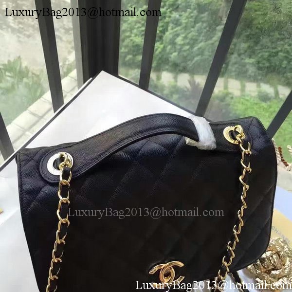 Chanel Classic Flap Bag Original Cannage Pattern A24604 Black