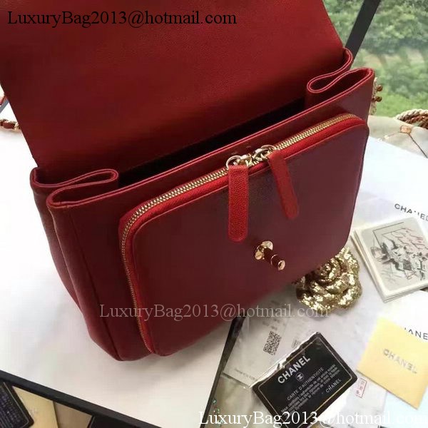 Chanel Classic Flap Bag Original Cannage Pattern A24604 Red