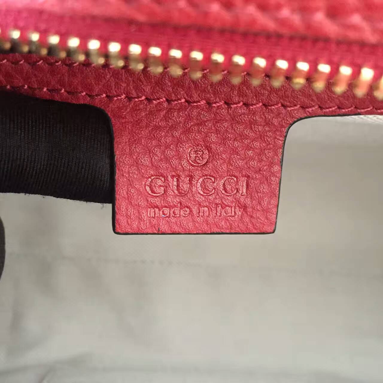 GUCCI Soho Leather Top Handle Bag 431572 Pink&Burgundy