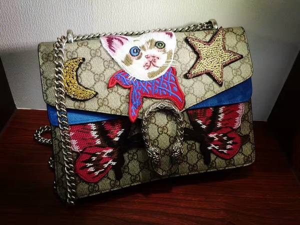 Gucci Dionysus GG Supreme Canvas Shoulder Bag 403348 Cat