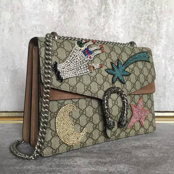 Gucci Dionysus GG Supreme Canvas Shoulder Bag 4003348 Brown