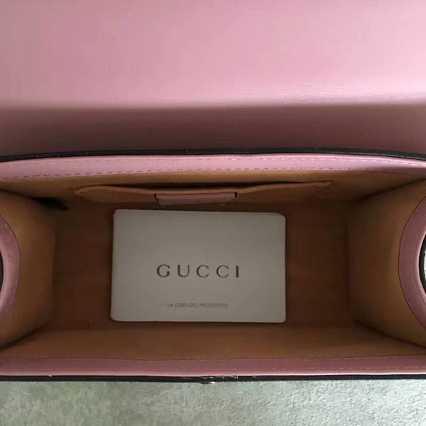 Gucci Padlock Studded Leather Shoulder Bag 432182A Pink