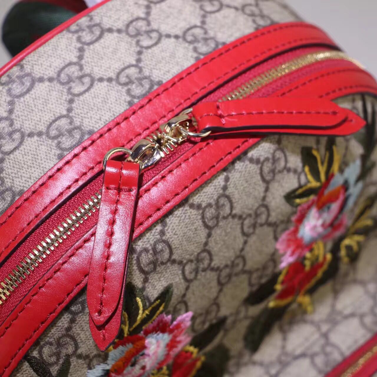 Gucci GG Canvas Backpack 427042 Red