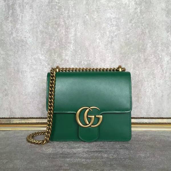 Gucci GG Original Marmont Leather Shoulder Bag 431384A Green