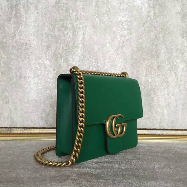 Gucci GG Original Marmont Leather Shoulder Bag 431384A Green