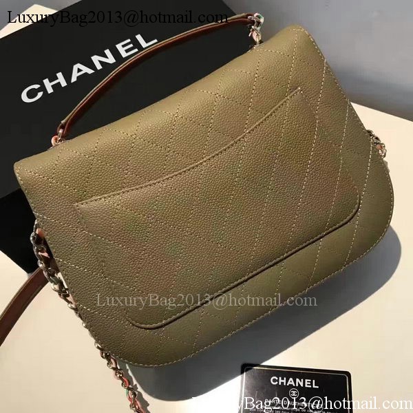 Chanel Flap Shoulder Bag Original Calfskin Leather A93578 Green