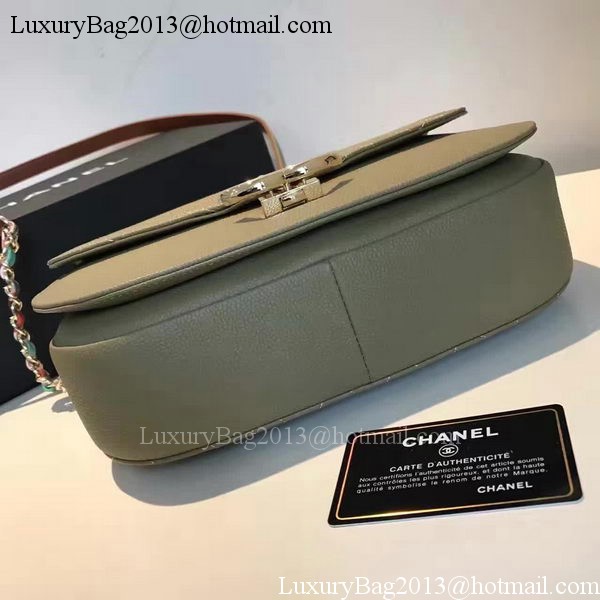 Chanel Flap Shoulder Bag Original Calfskin Leather A93578 Green