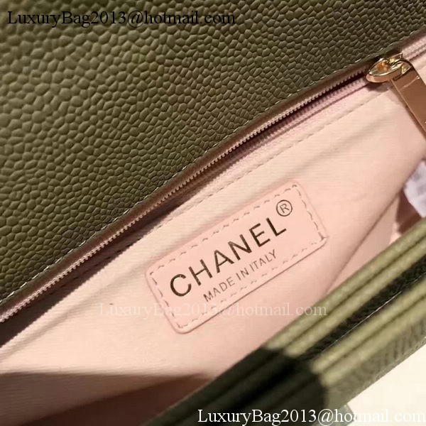 Chanel Flap Shoulder Bag Original Calfskin Leather A93578 Green